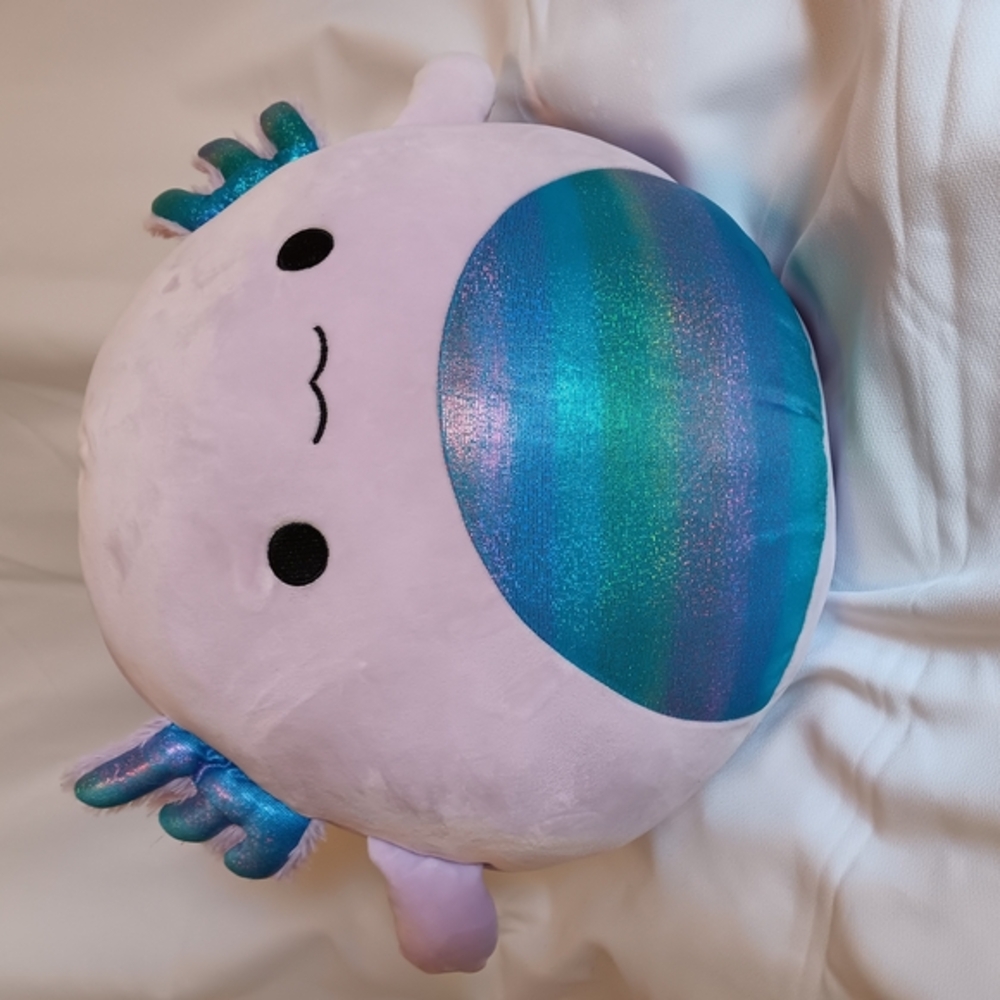 Plush Axolotl Pillow - Purple and Blue